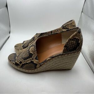 Vince Sonora Snake Print womens espadrilles wedges size 8